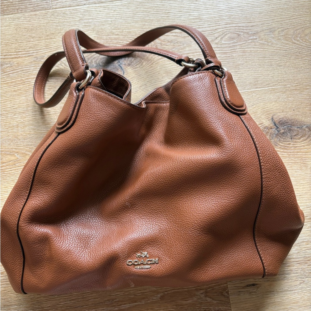 Coach Brown Leather Shoulder Bag with Slouchy Design